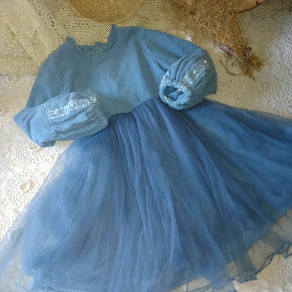 Elegant Blue Kids Formal Dress